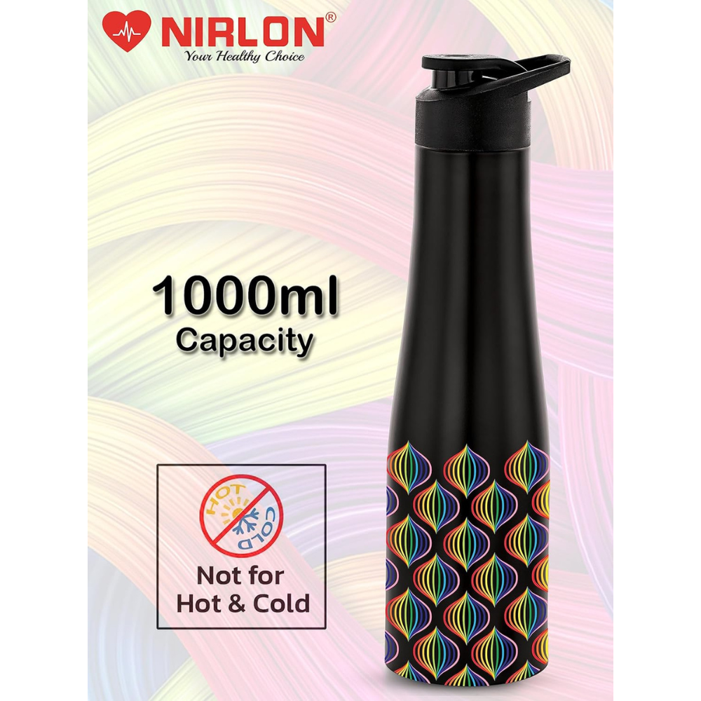 Nirlon Tall Bell Single Wall Stainless Steel Water Bottle - 1000 ml
