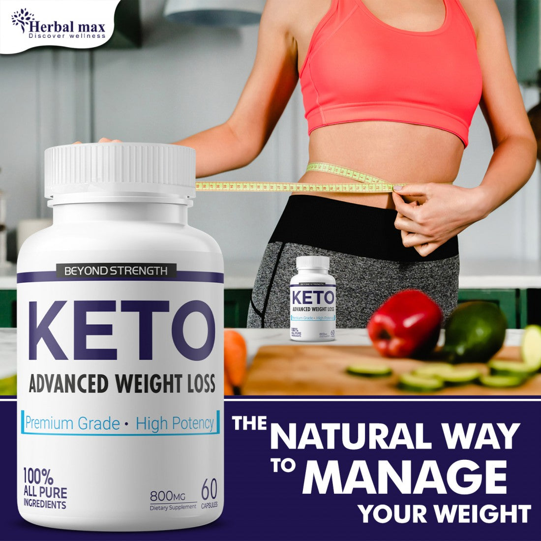 Herbalmax Keto Advanced Weight Loss Capsules - 60 Capsules