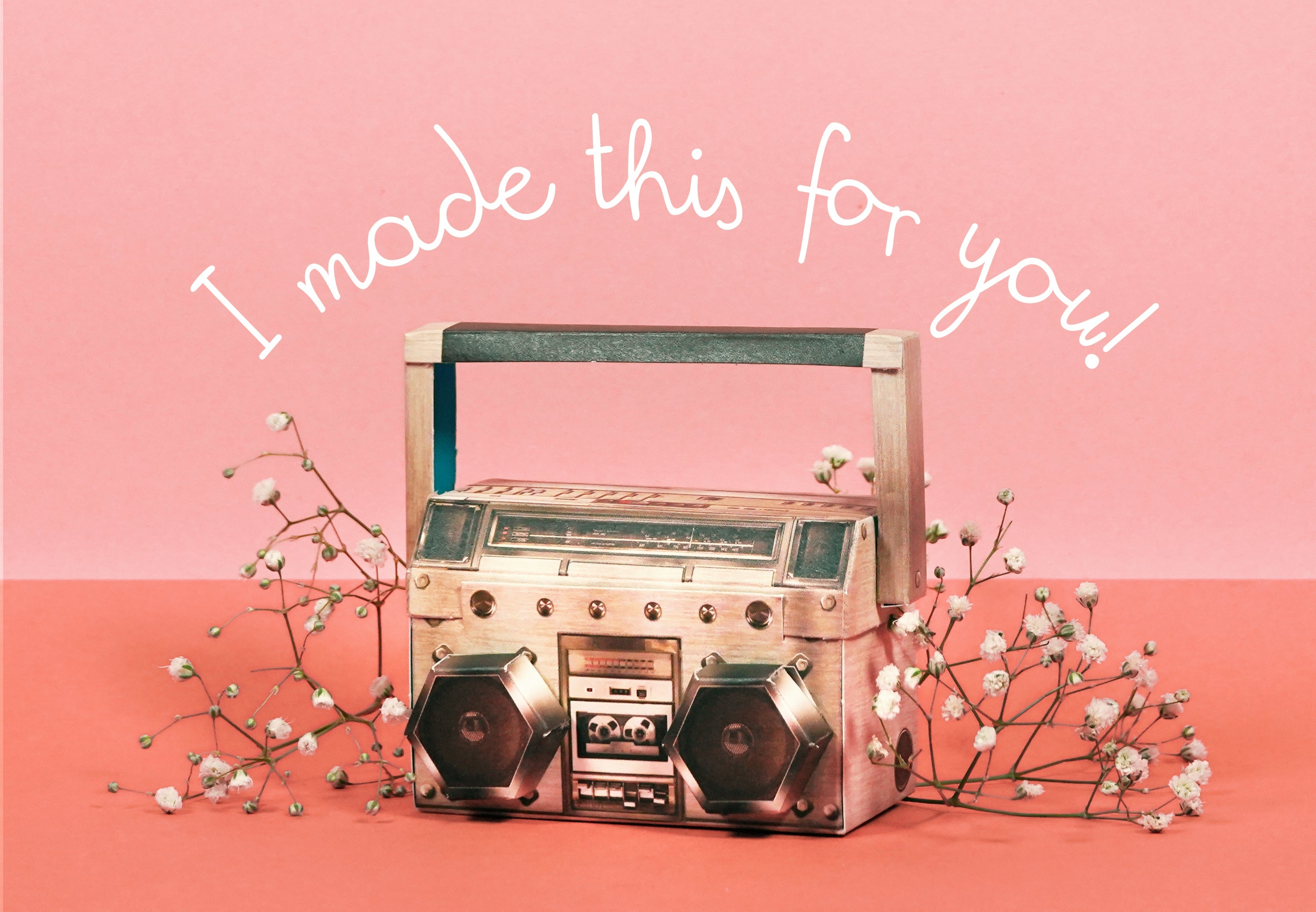 Realistic Mini Boombox DIY Paper Craft Kit