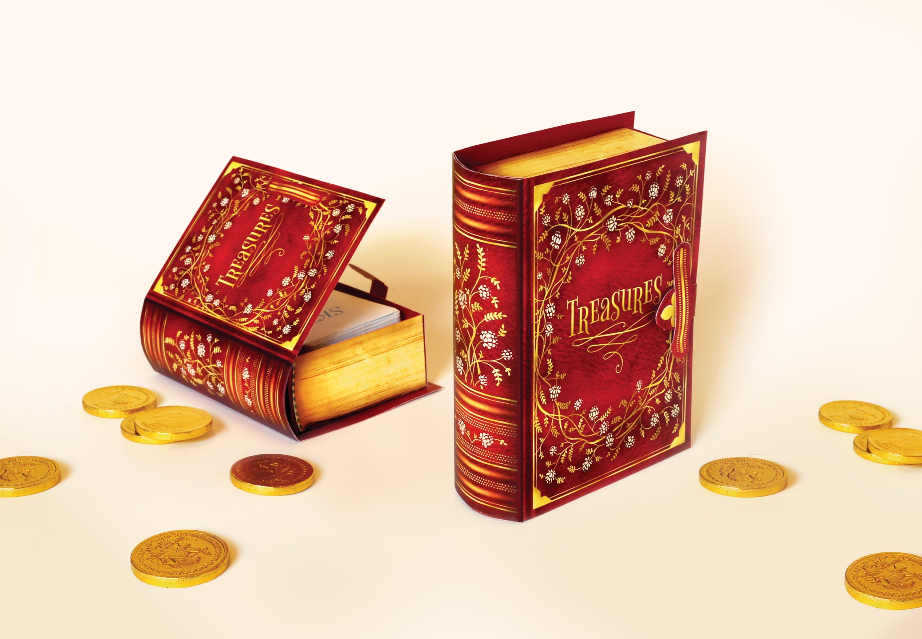 Mini Book Box: Red Design - DIY Paper Craft Kit