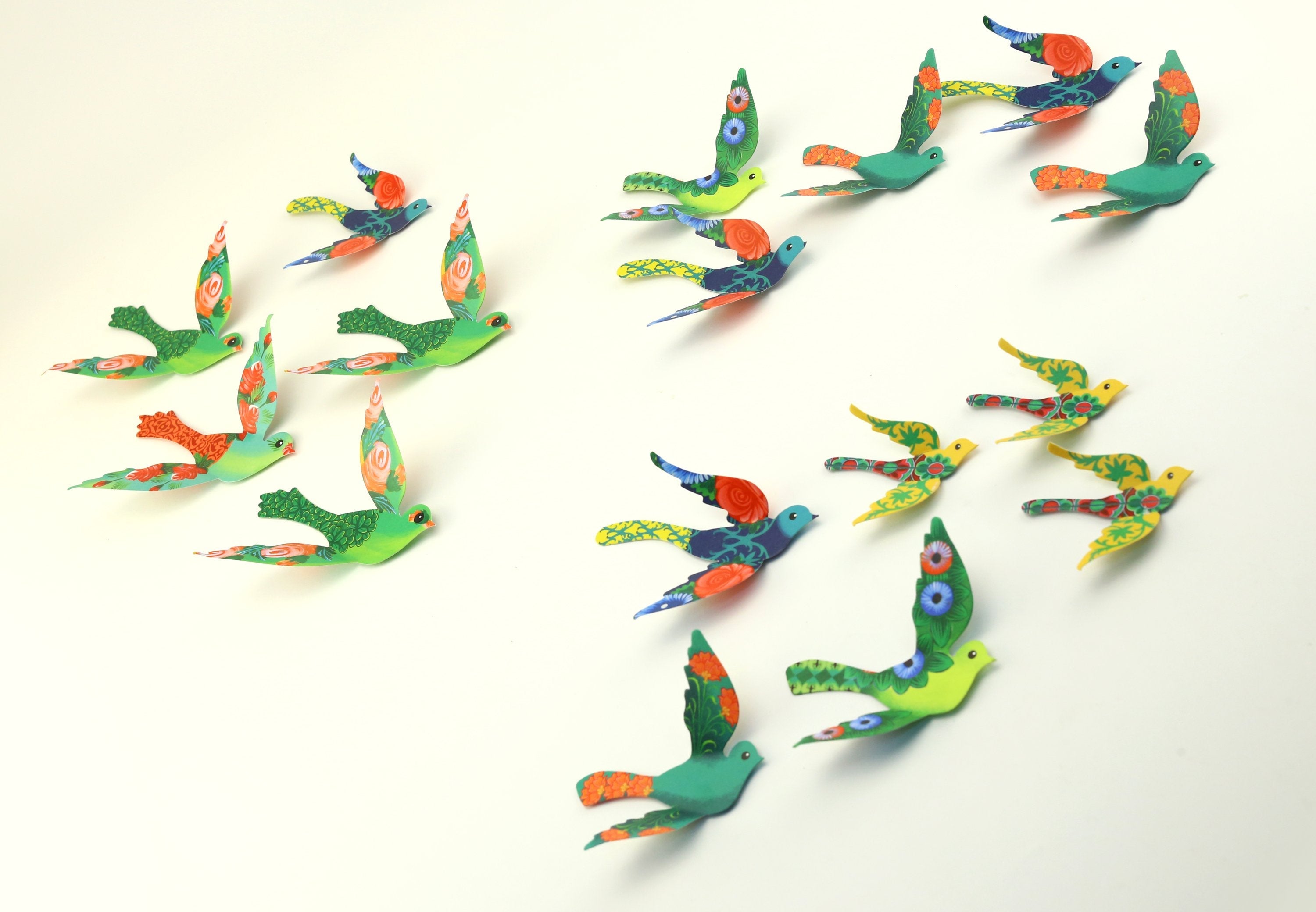 3 Packs of 24 Decorative Paper Birds - 72 Birds