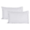 Huesland by Ahmedabad Cotton Sateen Striped 220tc Cotton Standard 2 Pillow Covers | White