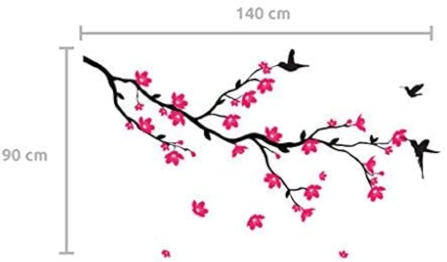 Decals Design Humming Birds and Blossoms Wall Sticker
