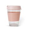 350ml Leak Proof Travel Mug - BPA-Free Glass | Anti-Slip Grip | Pink