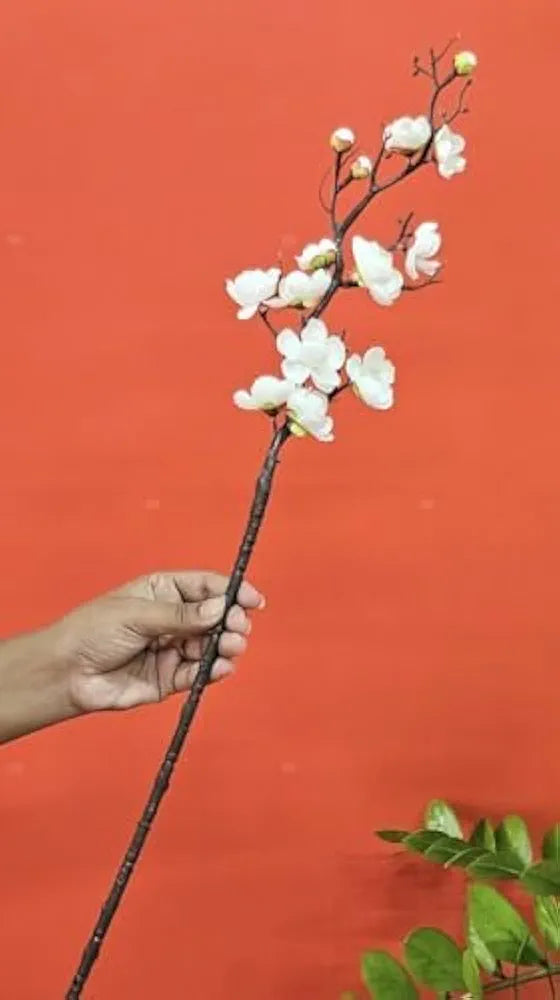3 Sticks Artificial Blossom Flower Bouquet Sticks White