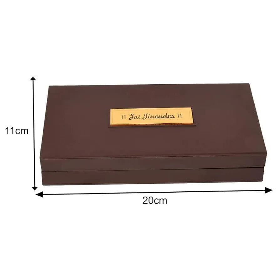 Jaipur Ace Jai Jinendra Mahavir Swami Ji Jain Gold Plated Charan Paduka Yantra With Box