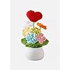 Crochet Flowers Artificial Sunflower Small Daisy with Red Heart