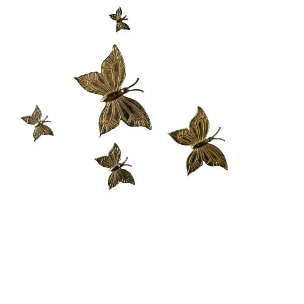 The Artment your Artistic Apartment Beauty of Butterfly Wall Décor Hanging Set of 5 Gold