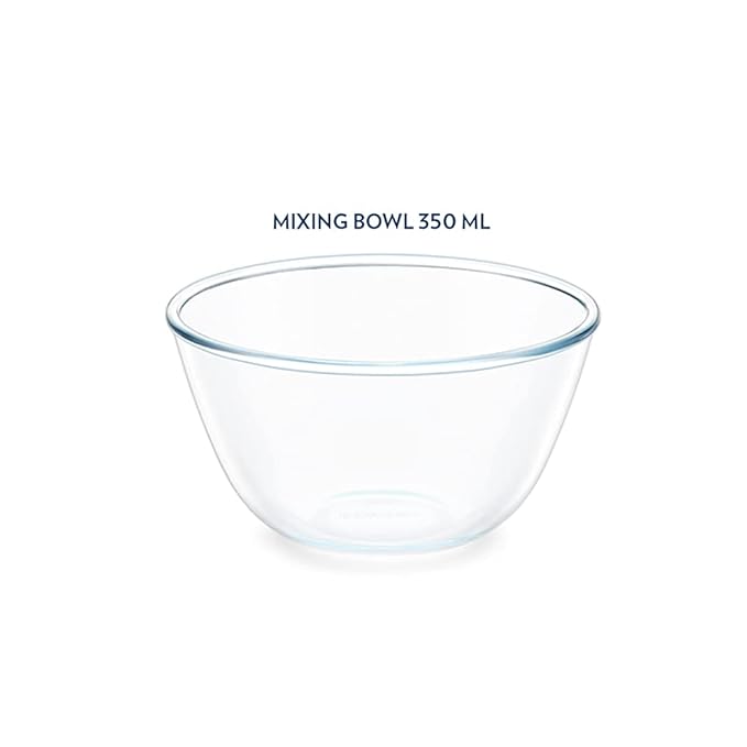 Borosil 350 ml Serving & Mixing Borosilicate Glass Bowl | Multipurpose Round Bowl for Kitchen & Dinning