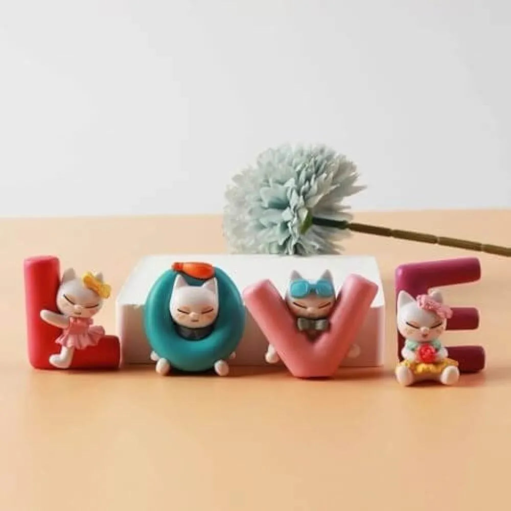 Satyam Kraft 1 Set  Love Letter Miniature Cat Figurines