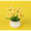 Crochet Flowers Artificial Sunflower Small Yellow Daisy with Pot