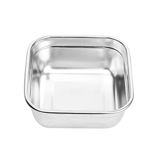 Femora High Stainless Steel Square Airtight Leakproof Unbreakable Storage Container | 380 Ml, 550 Ml, 750 Ml | Silver | Set of 3