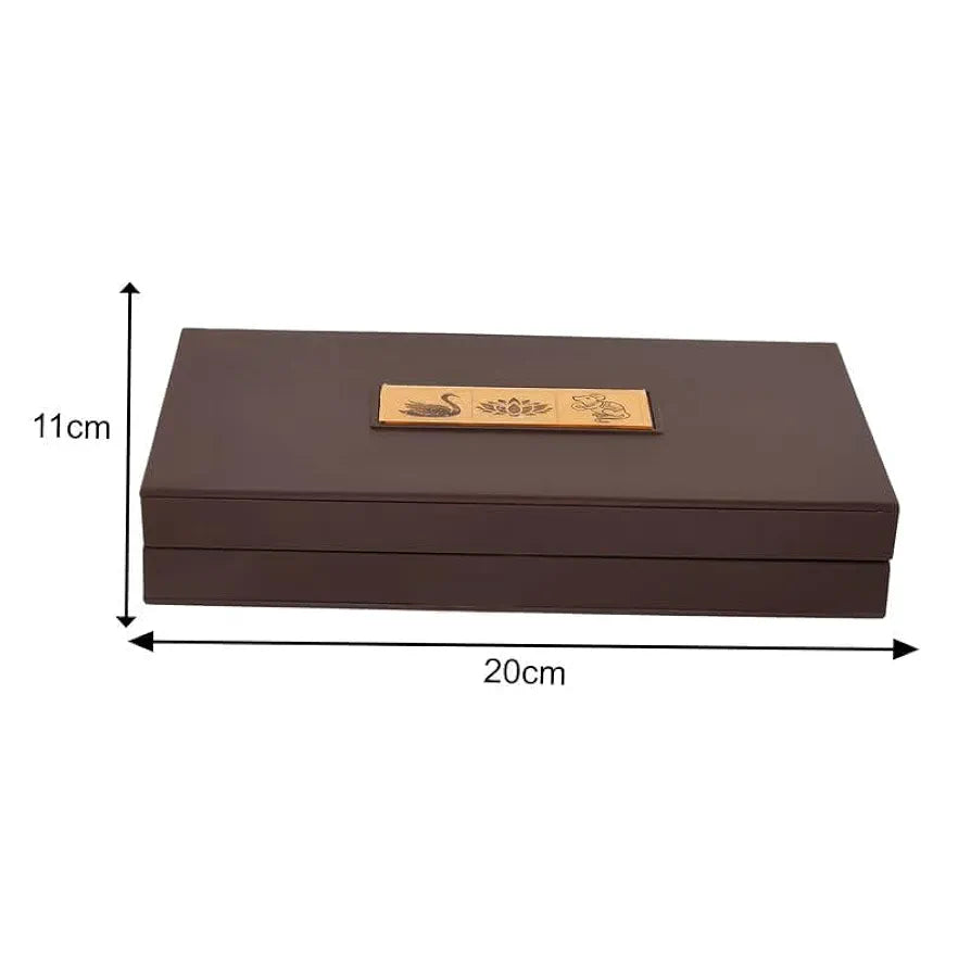 Jaipur Ace Gold Plated Laxmi Ganesh Saraswati Charan Paduka Yantra Devotional Prayer Box Standard