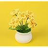 Crochet Flowers Artificial Sunflower Small Yellow Daisy with Pot