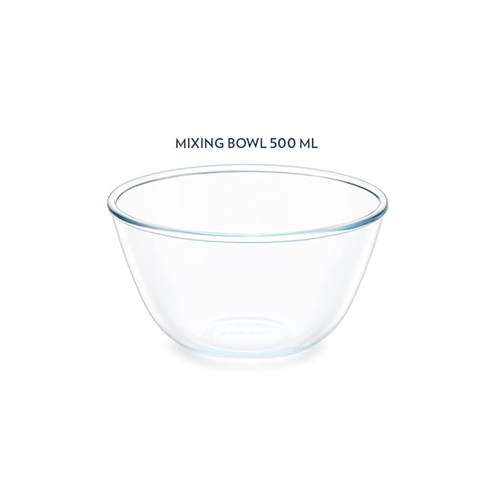 Borosil Glass Mixing & Serving Bowl With Lid | Oven & Microwave Safe Bowl | 500 Ml | Borosilicate Glass