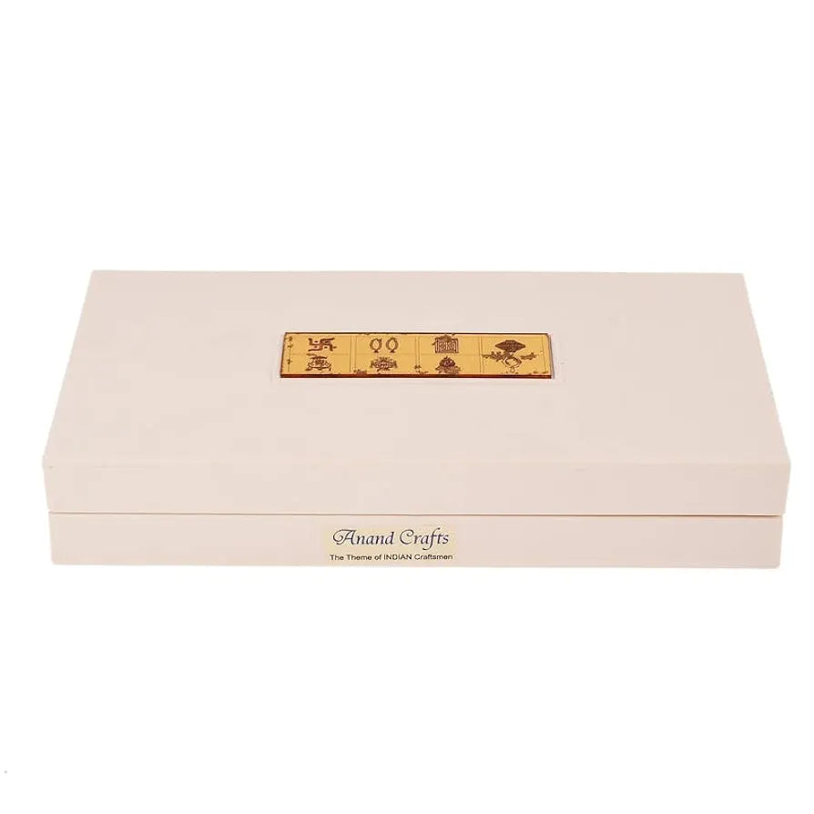 Jaipur Ace Bhagwan Mahaveer Swami Ji Jain Gold Plated Charan Paduka Yantra With Wooden Box