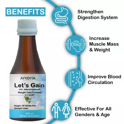 Ayudiva Herbals Let's Gain Weight Gain Syrup - 200 ml