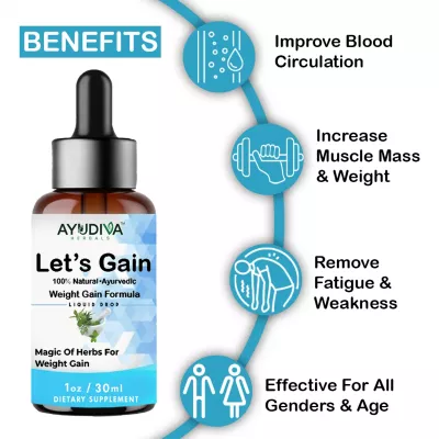 Ayudiva Herbals Let's Gain Weight Gain Liquid Drop - 30 ml