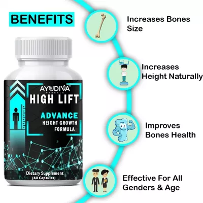 Ayudiva Herbals High Lift Advance Height Growth - 60 caps (Pack of 3)