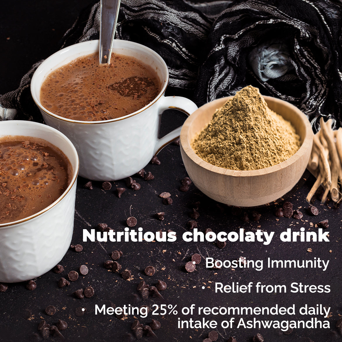 Auric Drinking Hot Chocolate with Ashwagandha