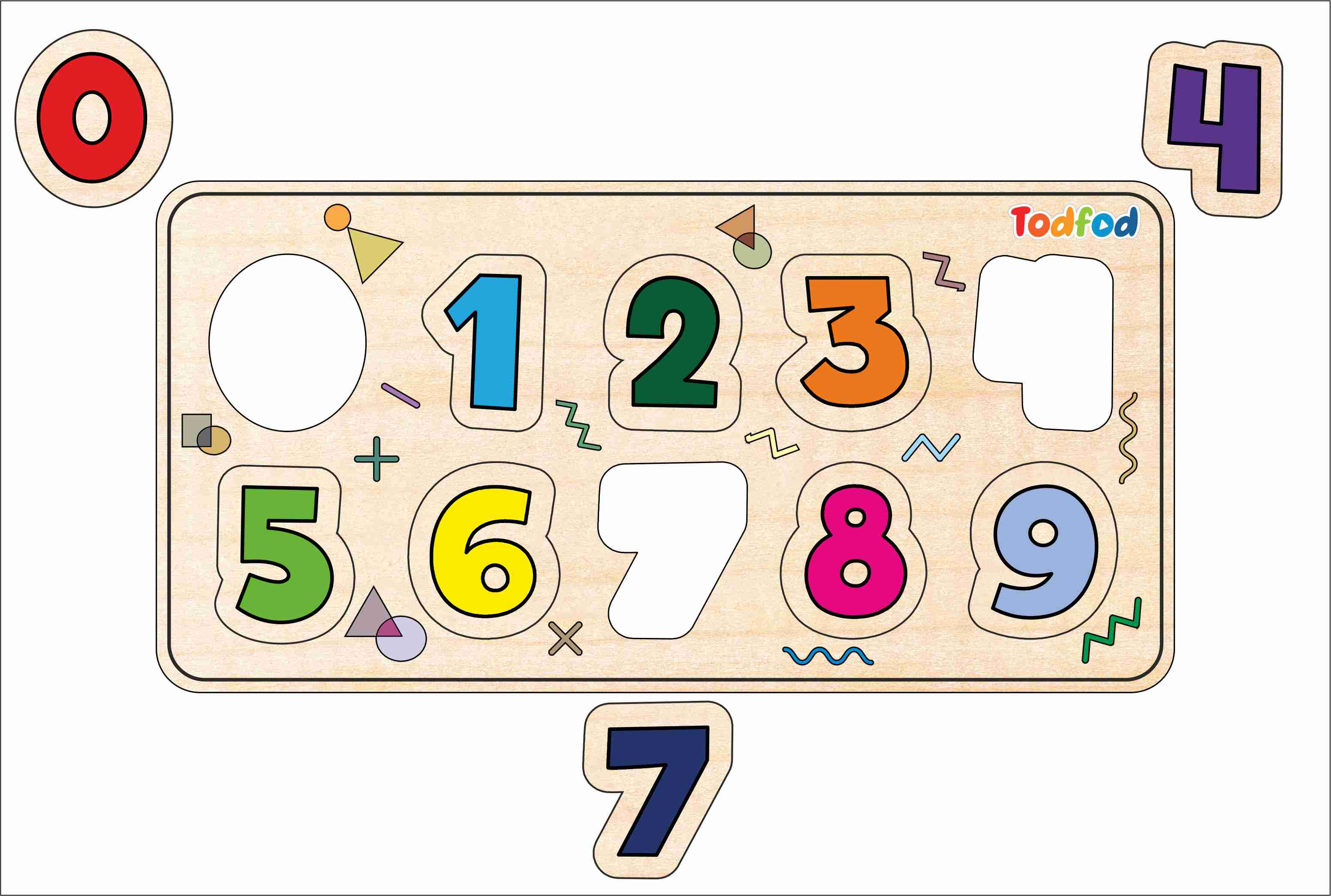 Wooden Jigsaw Puzzles - English Numbers for Kids