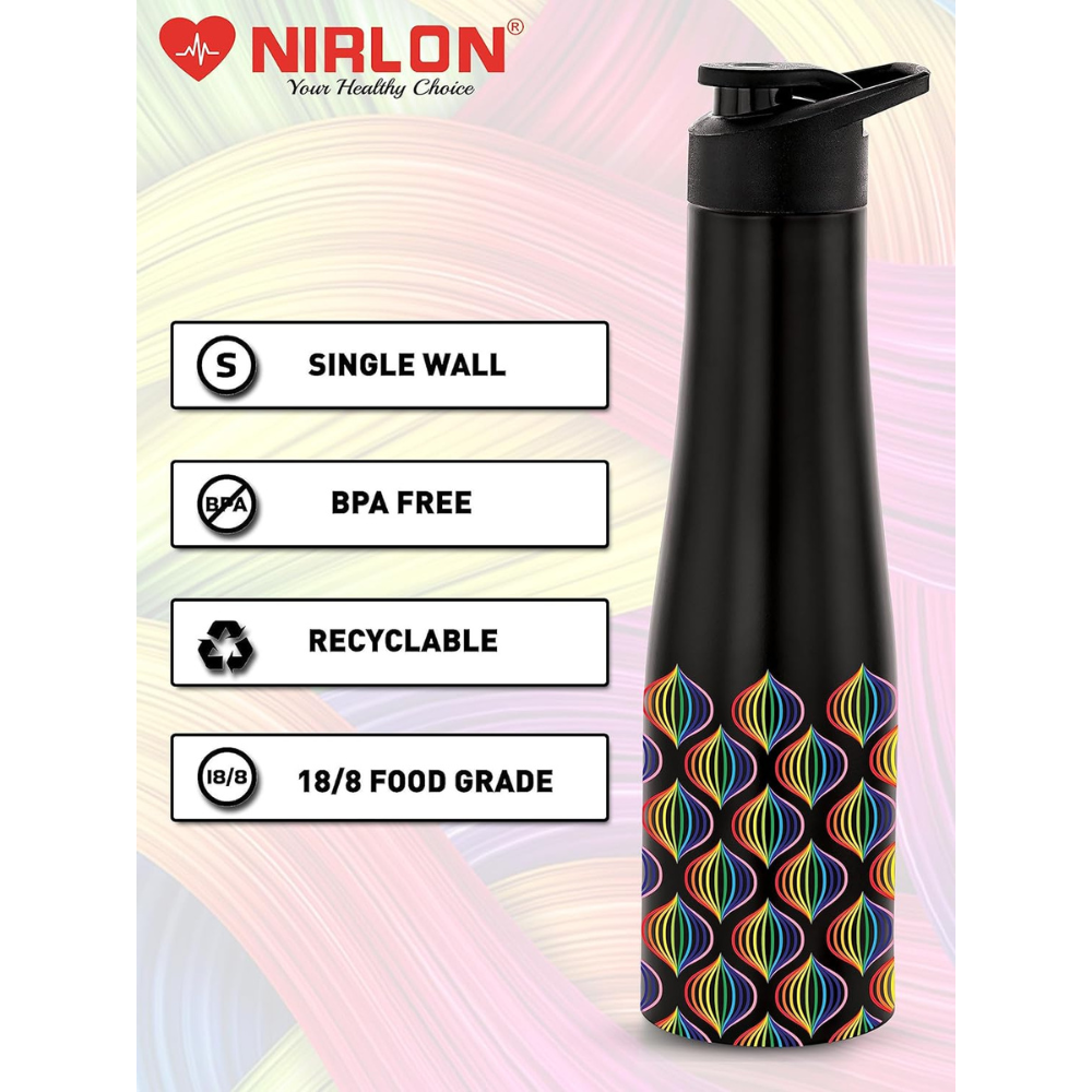 Nirlon Tall Bell Single Wall Stainless Steel Water Bottle - 1000 ml