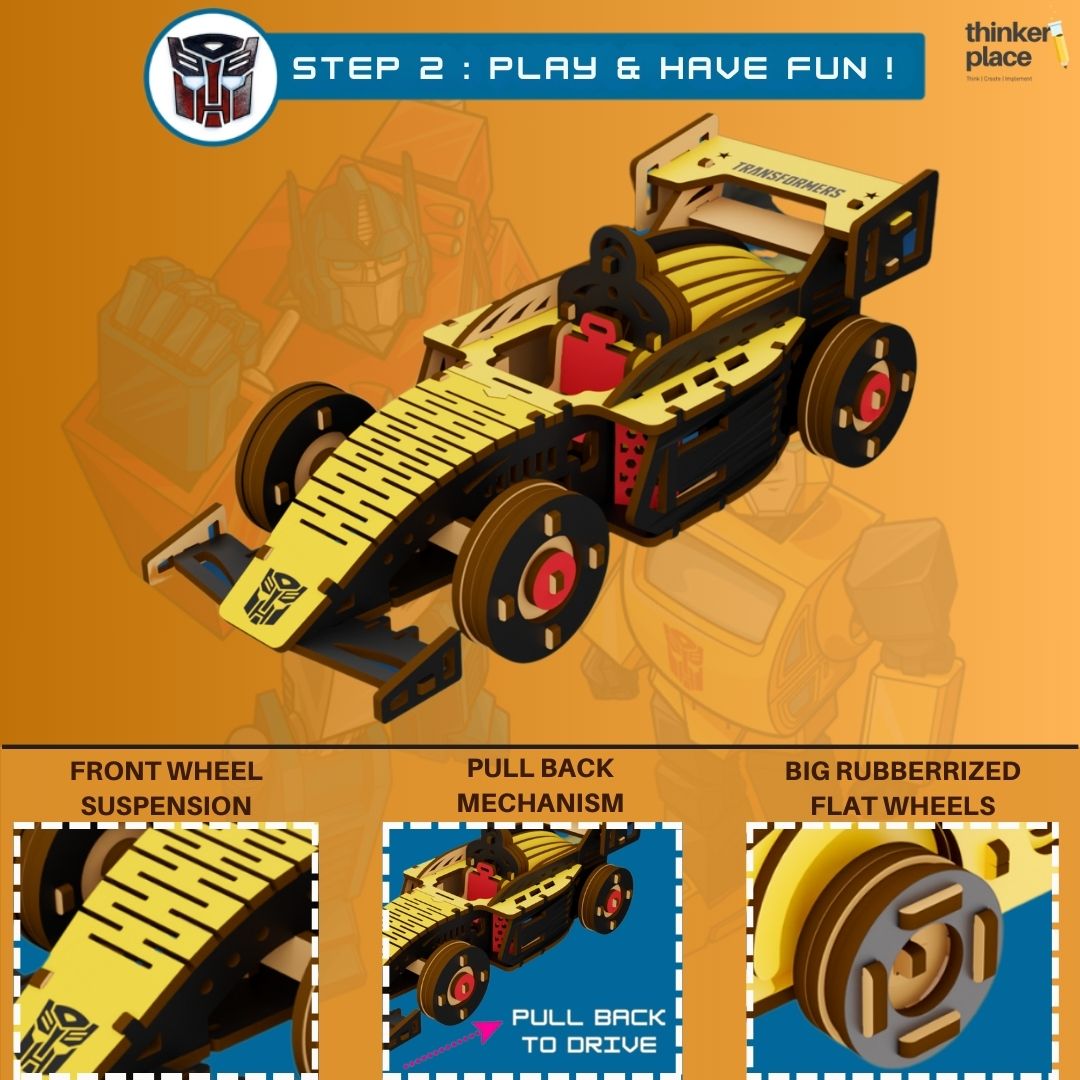Transformers Bumblebee DIY  Race Car- Learn about Velocity