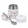 House of Quirk 304 Stainless Steel Baby Feeding Bowl with Spoon - White Rainbow