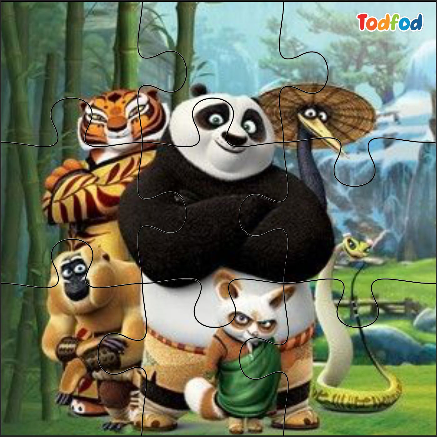 Wooden Jigsaw Puzzles - Kung Fu Panda Anime Cartoon Characters for Kids