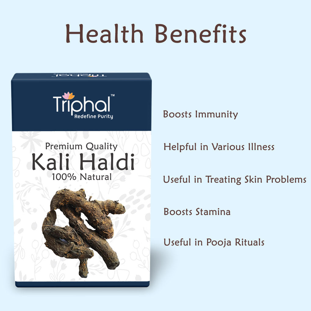 Triphal Kali Haldi - Organic Black Turmeric Root for Well-being