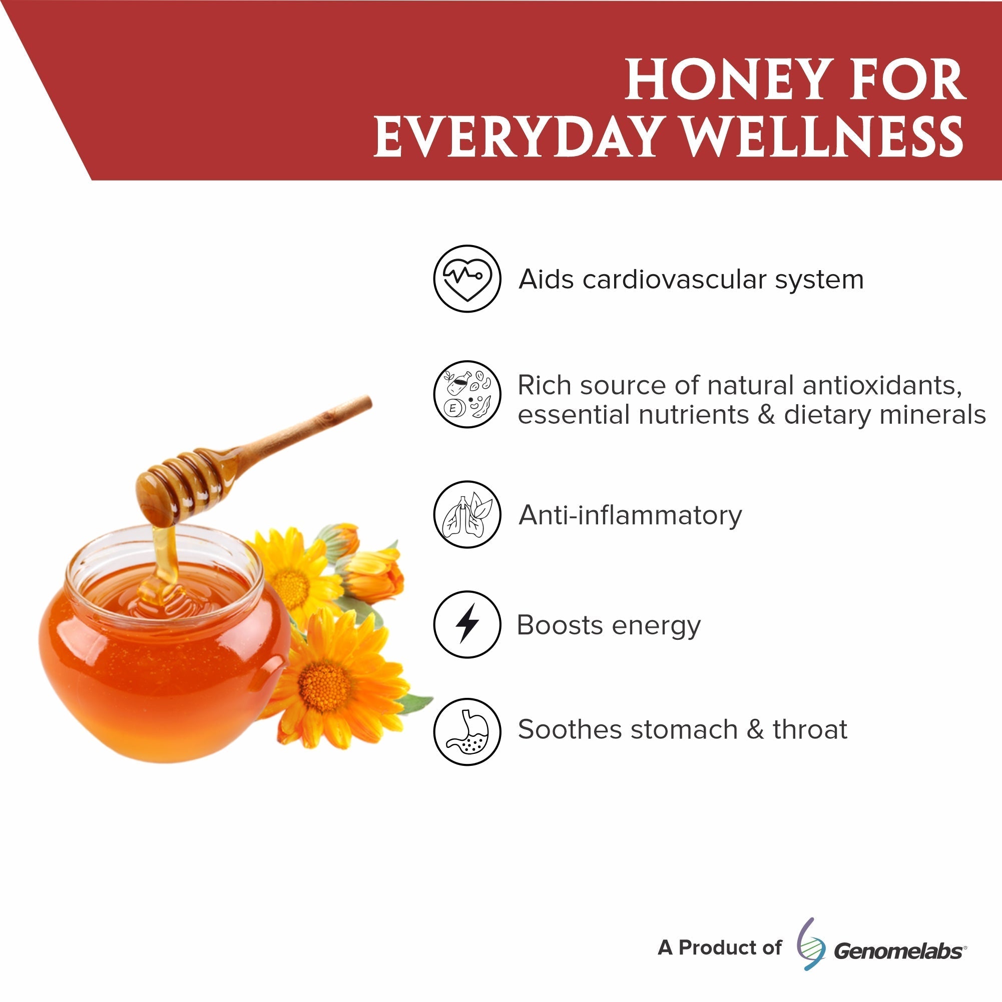 Genomelabs Floney Wildflower Honey - 250 gms