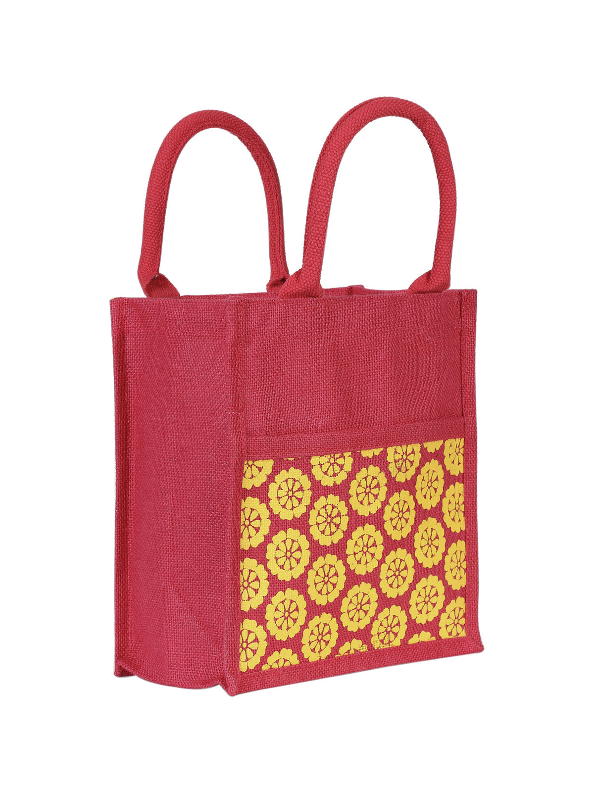 Jute Cottage Pocket Zipper Lunch Bag 100% Genuine Jute Stylish