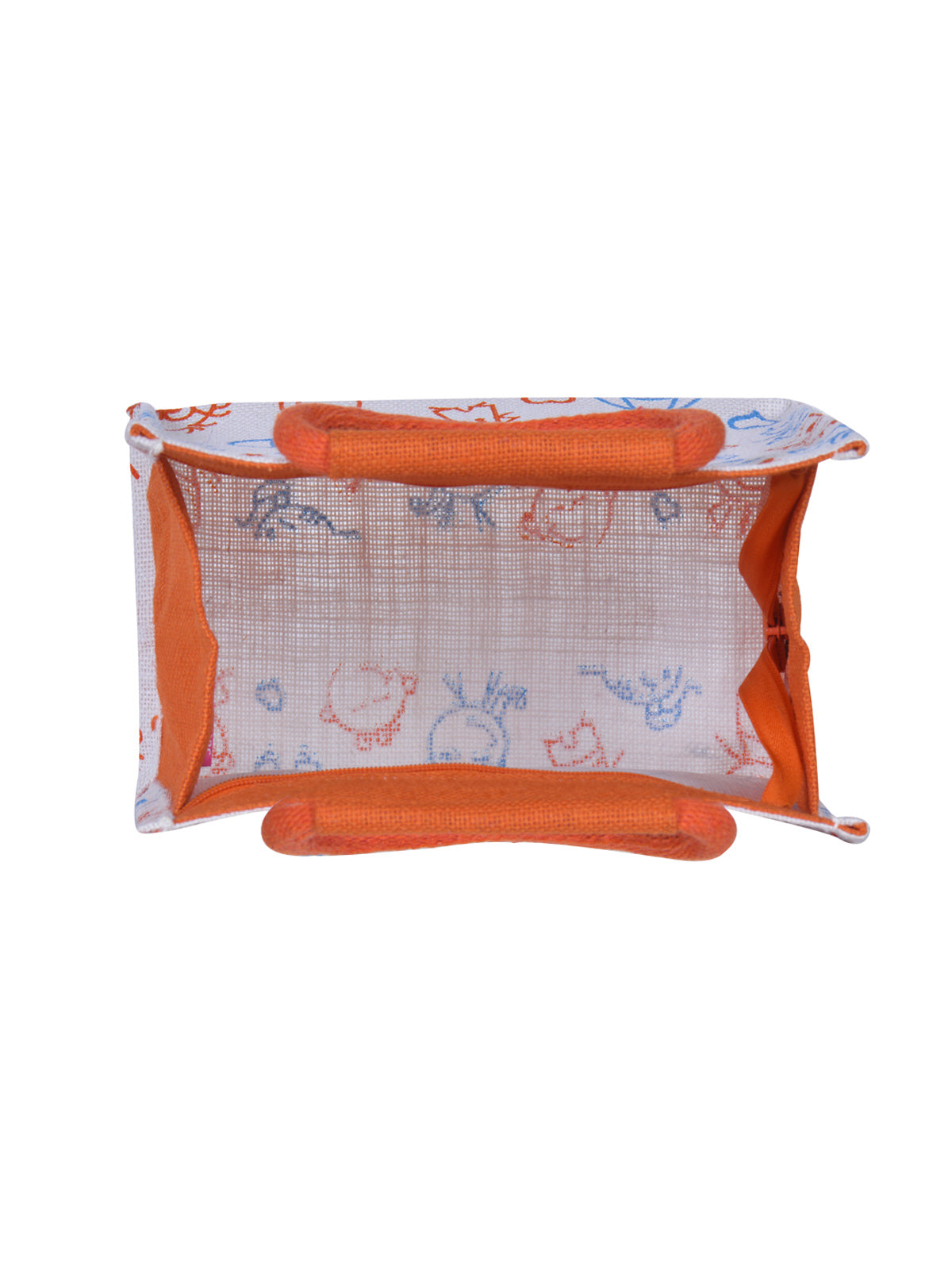 Jute Cottage Children Print Lunch Zipper 100% Genuine Jute