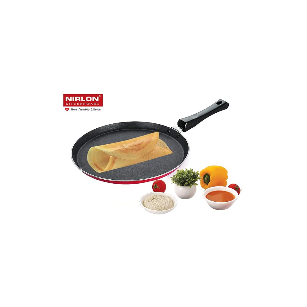 Nirlon Non Stick Aluminium Flat Dosa Tawa, Gas Stove Compatible | 25cm