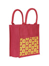 Jute Cottage Pocket Zipper Lunch Bag 100% Genuine Jute Stylish