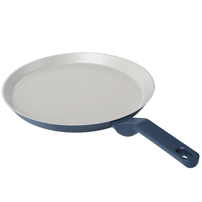 Ember Cookware Arcilla Ceramic Non Stick Dosa Tawa 28cm | Matching Handle | Florence Series | Blue