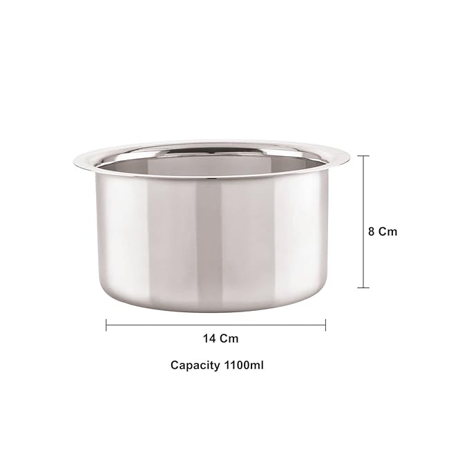 Neelam Stainless Steel 10 22G Flat Bottom Tope - 380 gms