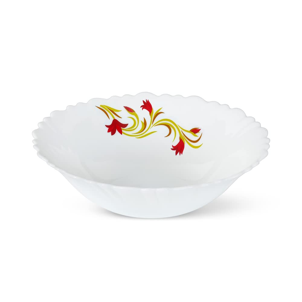 Larah by Borosil Opalware Multipurpose Bowl Set | 500 Ml | 2 Pieces | White