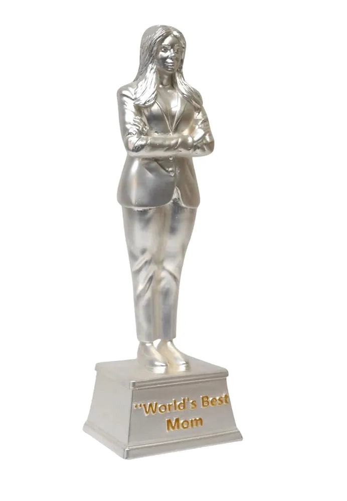 Gold Art India Best Mother Trophy Figurine Silver Plated Matte Finish