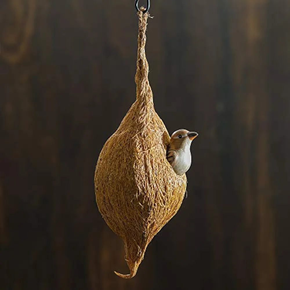 Webelkart Webel-kat Designer Balcony Cage and Garden Premium Hanging Coir Bird Nest for Small Birds