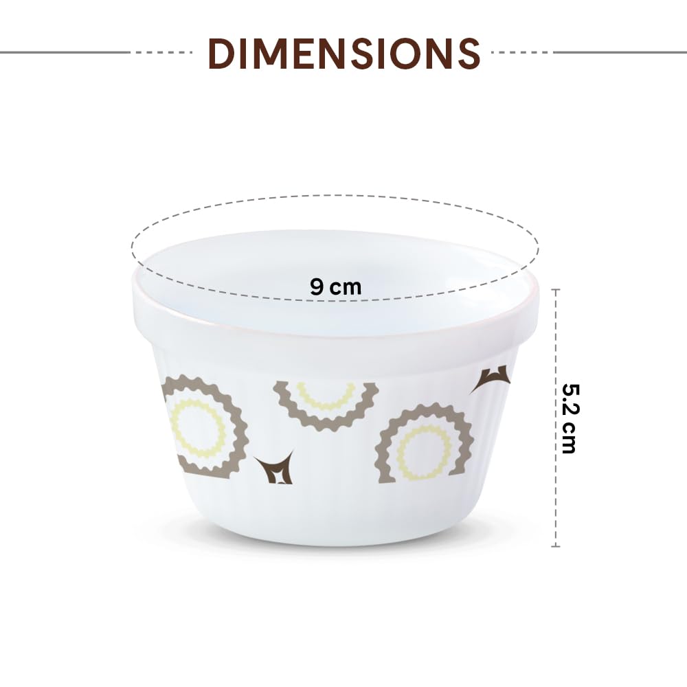 Larah by Borosil Cassata Ice Cream Bowl/dessert Set | Set of 6 | Glass | 220 Ml