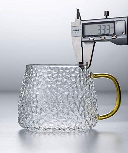 Femora Borosilicate Glass Coffee Cup Handcrafted Hammered Finish | 400 Ml | 1 Piece