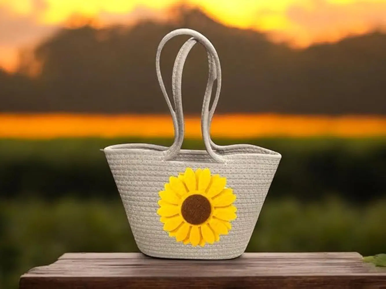 Women's Stylish Straw & Polyester Tote Handbag