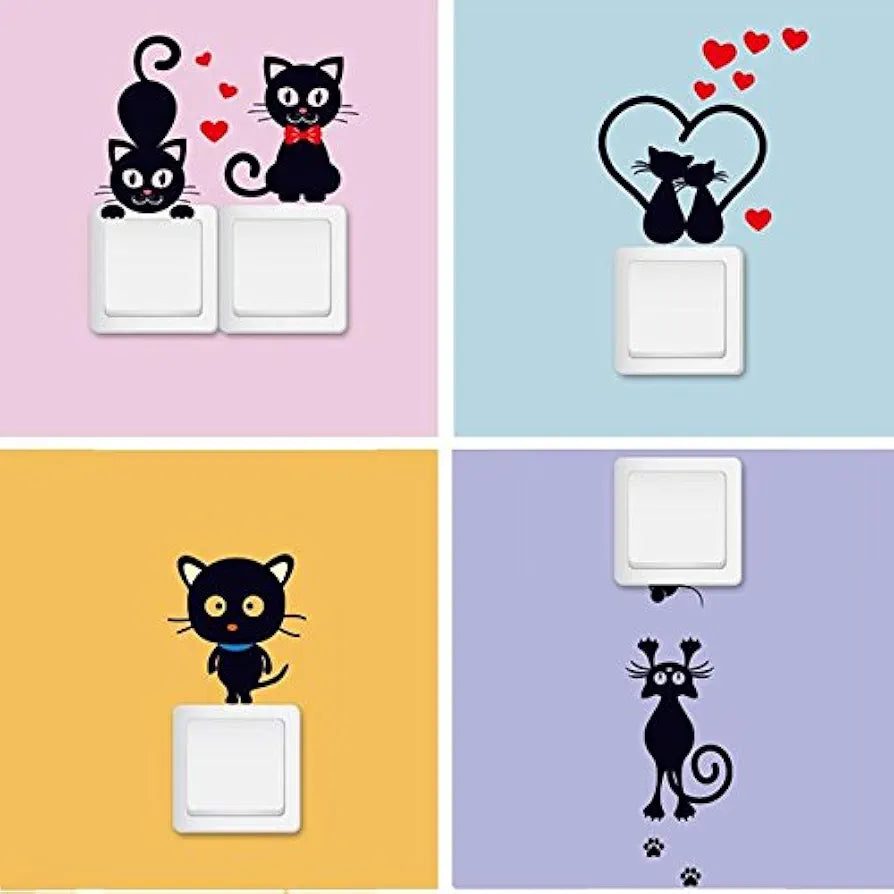 Xtore 4set Home Decor Switch Sticker Retains Wall Color