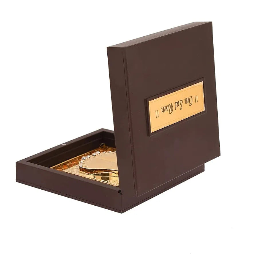 Jaipur Ace Om Sai Ram Shirdi Sai Baba Gold Plated Charan Paduka Yantra With Wooden Box