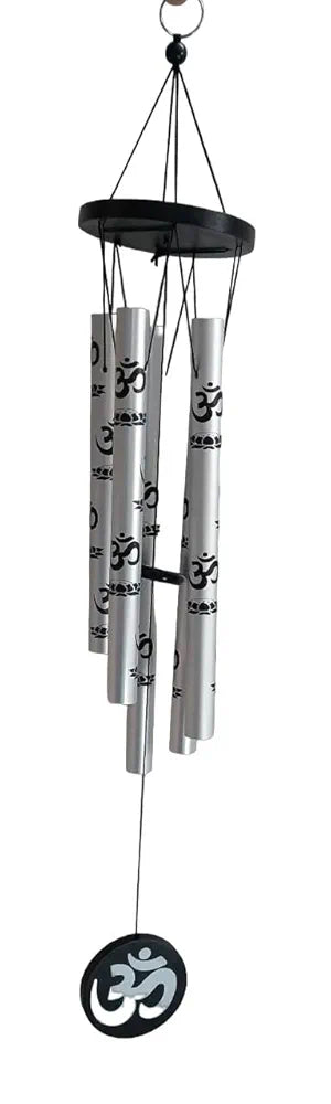 Tej Gifts Feng Shui Metal Wind Chime with Om Printed 5 Pipes Standard