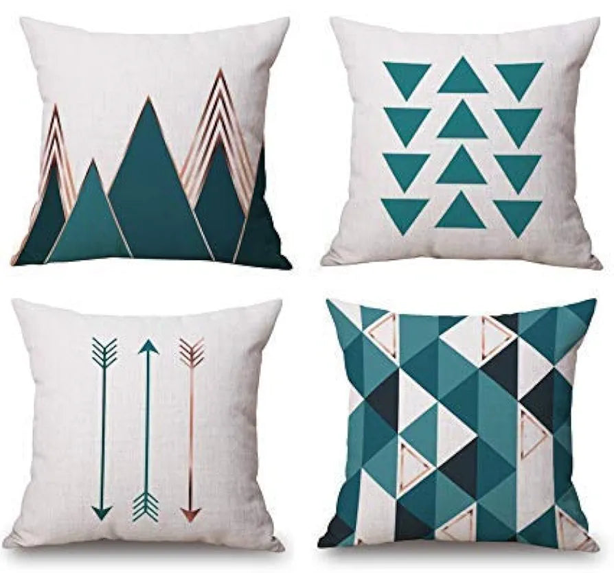 Aerohaven Velvet Cotton Designer Decorative Throw Pillow/Cushion Covers Set of 4 Multicolor