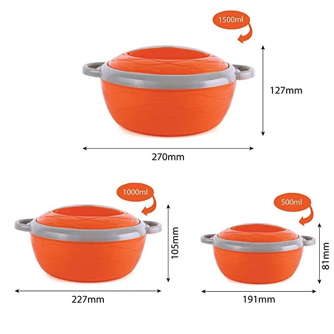 Cello Hot n Fresh Casserole Set With Inner Stainless Steel | Set of 3