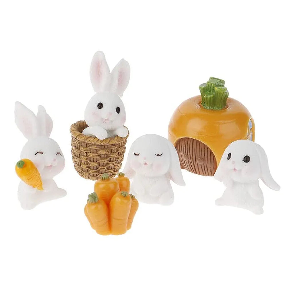 Satyam Kraft 1 Set  Resin Rabbit Miniature Figurines