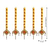 Handmade Artificial Marigold Fluffy Flowers Colorful Woolen Kite Bells Hangings 39 Inches Pack of 6